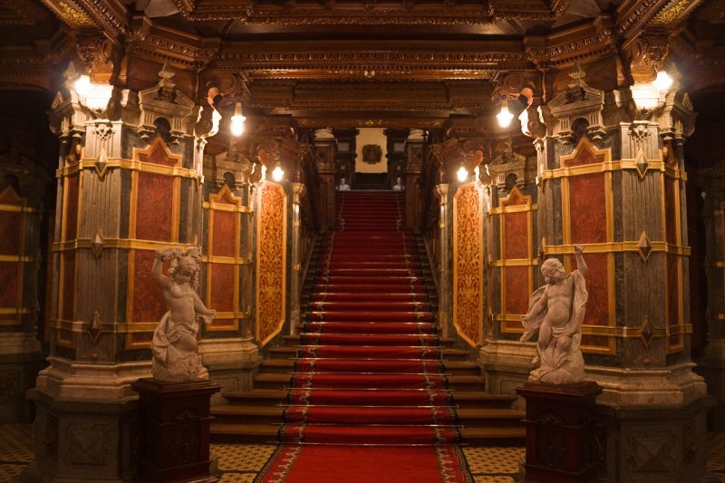 Peles Castle red interior 