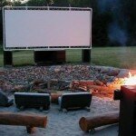 Backyard movie screen