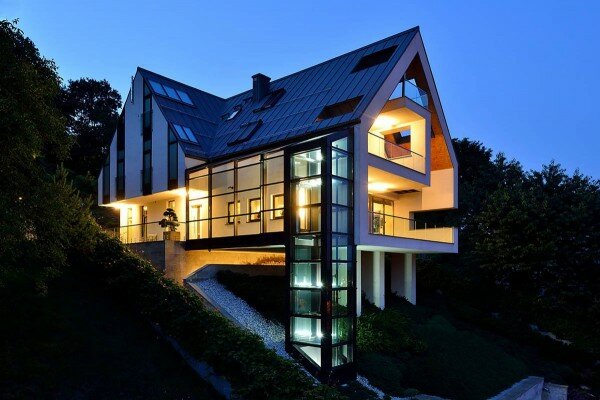 gg house architekt lemanski by night