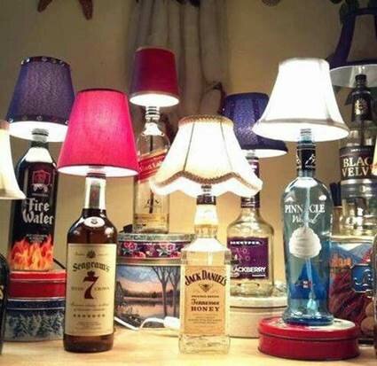 NIGHT LAMPS MADE OF WHISKEY BOTTLES