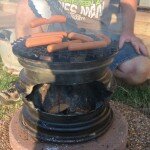 TWO OLD WHEEL RIMS barbeque