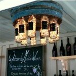 VINTAGE CHANDELIER MADE OF WINE BOTTLES